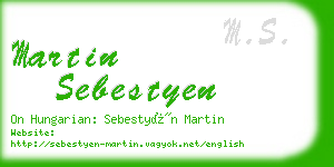 martin sebestyen business card